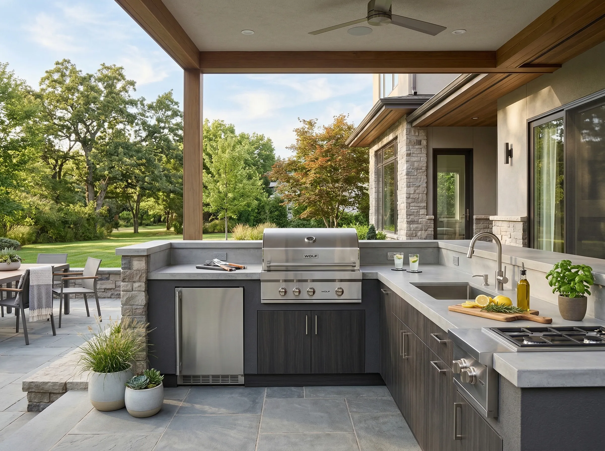Alabama backyard outdoor cooking area