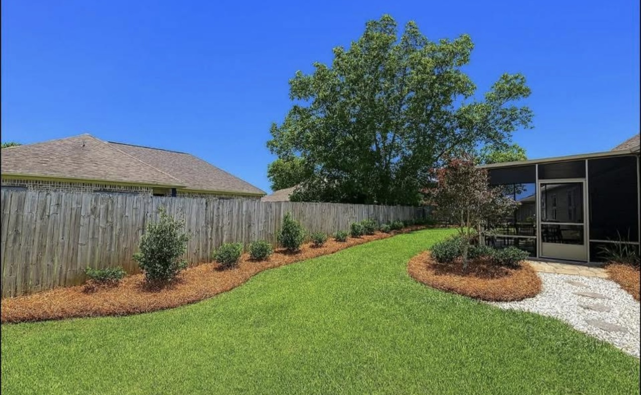 Backyard stone patio Gulf Shores AL