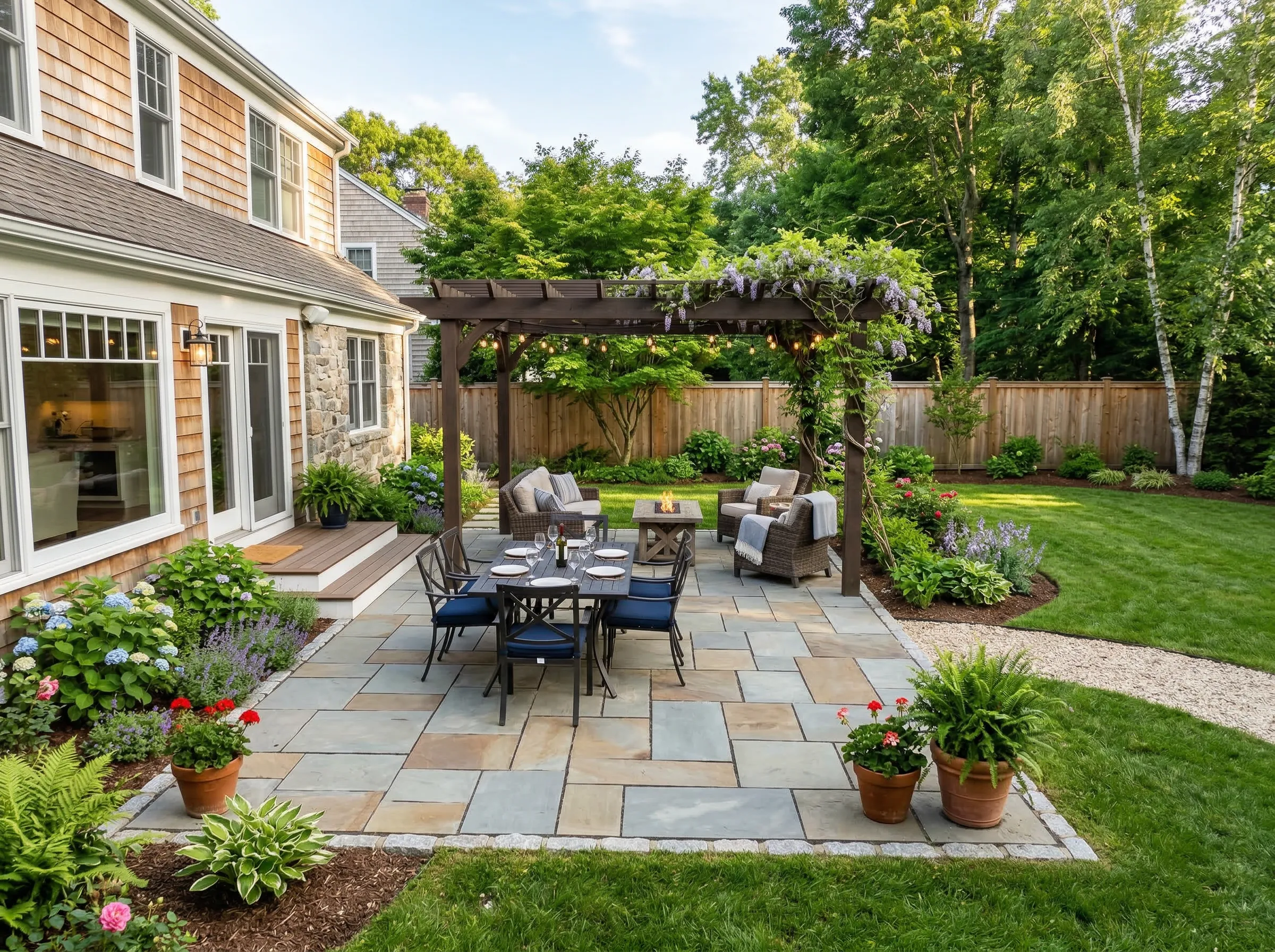 Durable natural stone patio Alabama